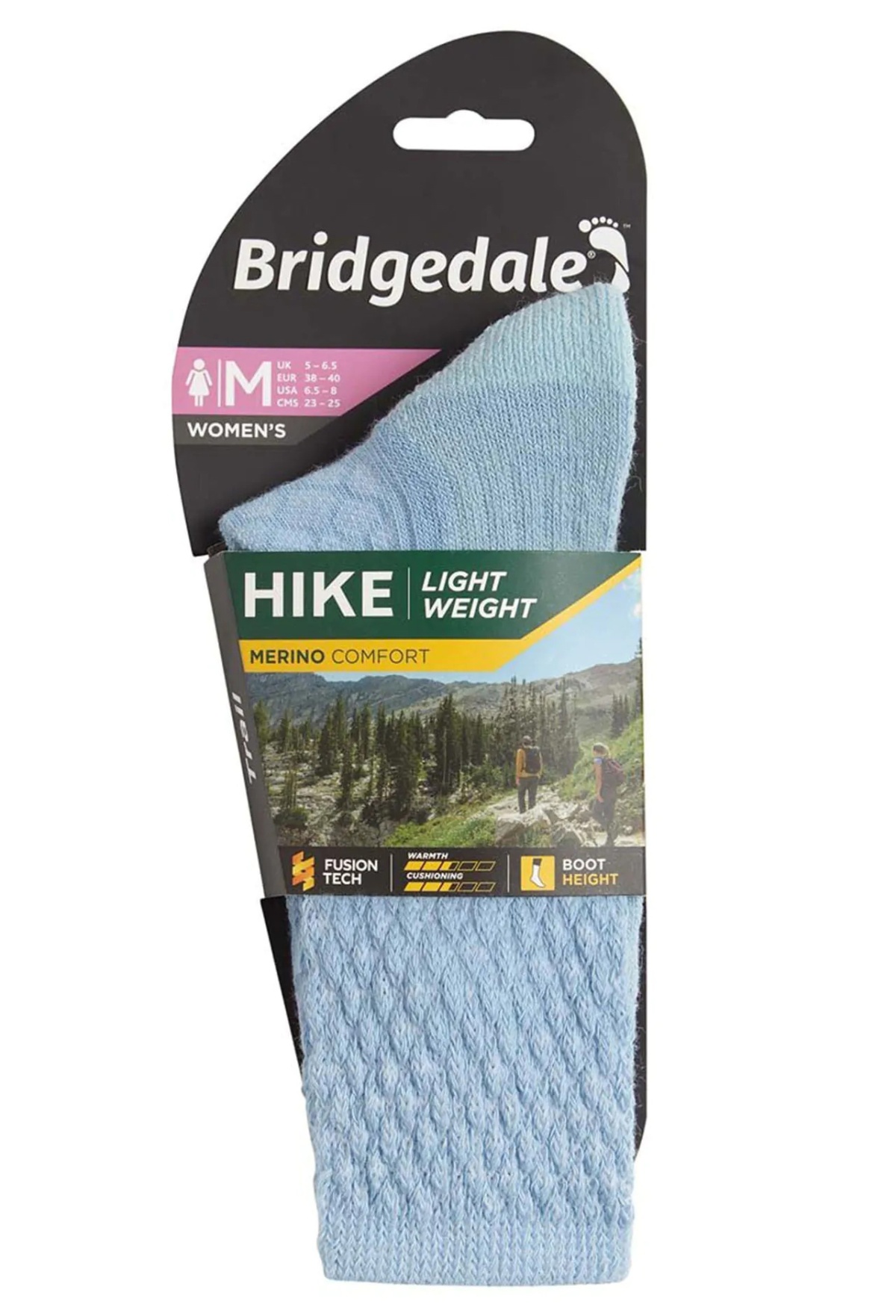 Damskie skarpety trekkingowe Bridgedale Hike LightWeight Comfort Merino Blue