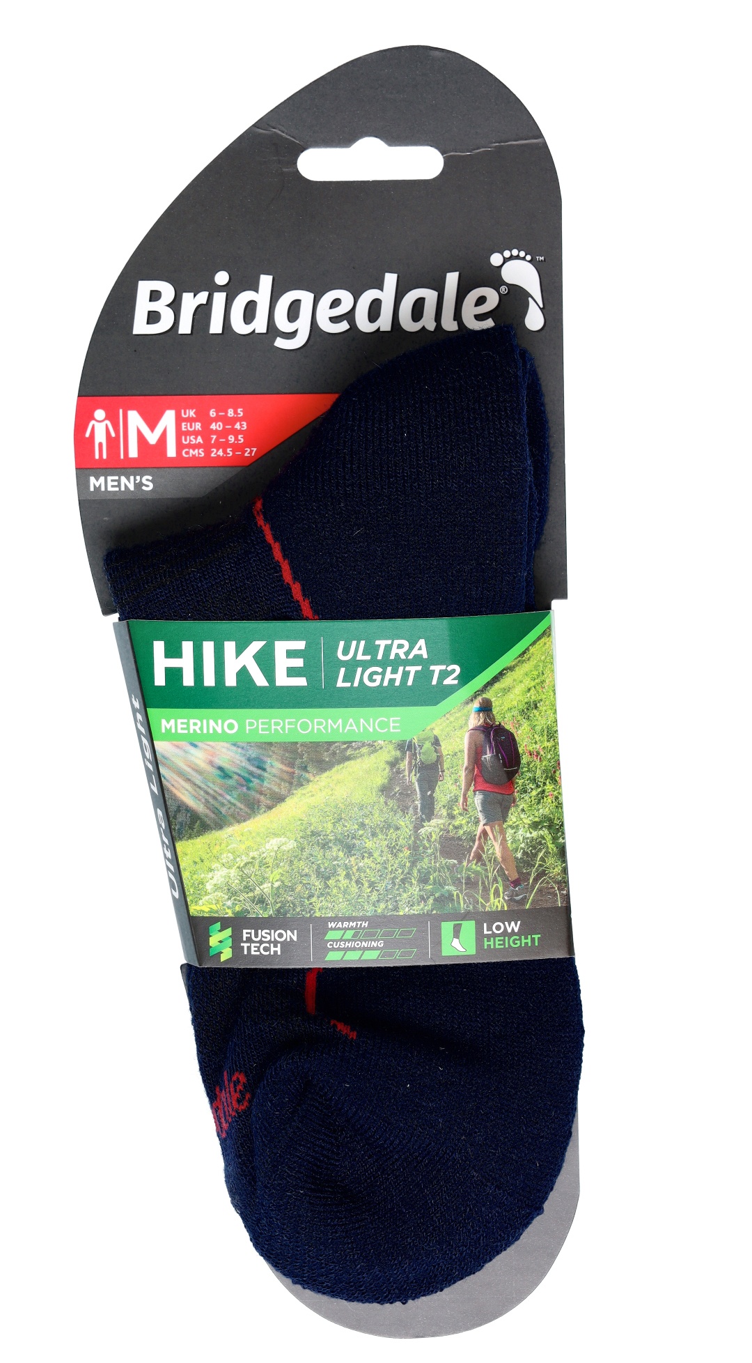 Męskie skarpety trekkingowe Bridgedale Hike UltraLight Merino Navy
