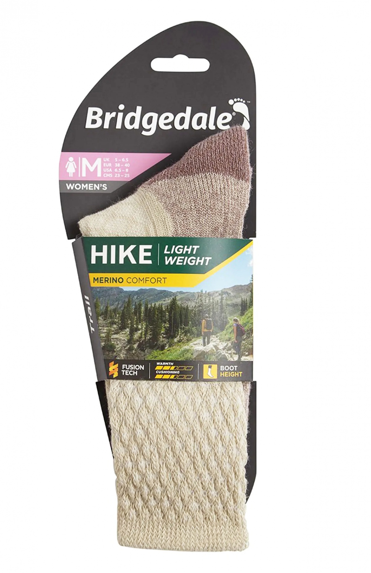 Damskie skarpety trekkingowe Bridgedale Hike LightWeight Comfort Merino Sand