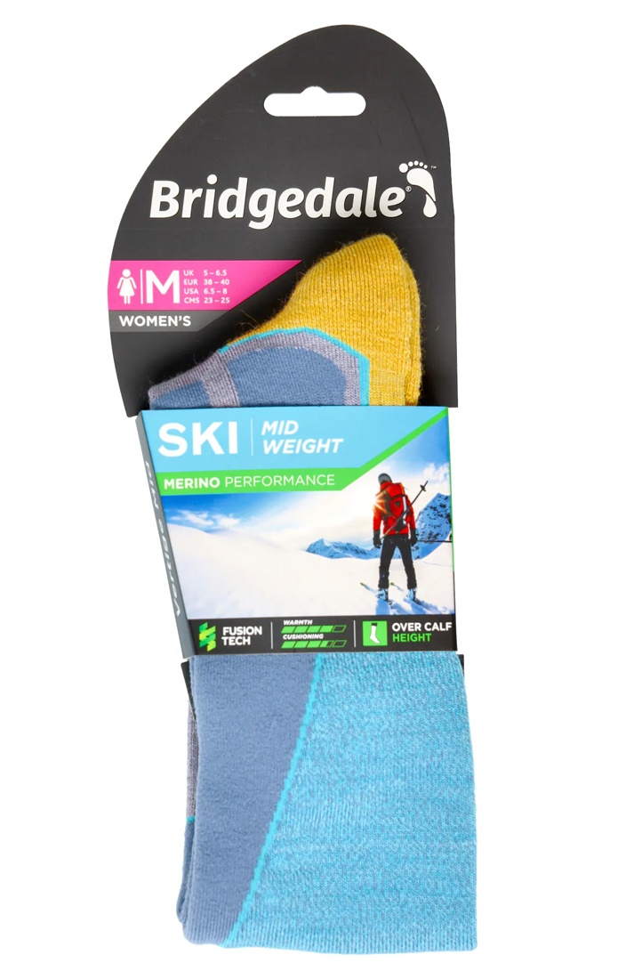 Damskie skarpety narciarskie Bridgedale Midweight Merino Performance Blue/lilac