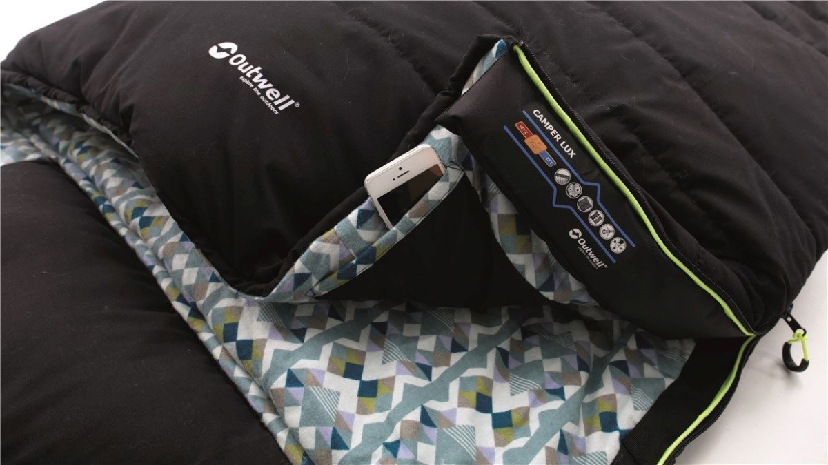 Śpiwór Outwell Camper Lux Double z poduszkami black